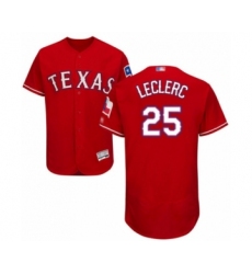 Men's Texas Rangers #25 Jose Leclerc Red Alternate Flex Base Authentic Collection Baseball Player Jersey