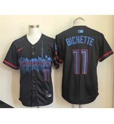 Men's Toronto Blue Jays #11 Bo Bichette Navy 2024 City Connect Limited Stitched Baseball Jersey