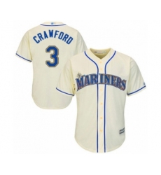 Youth Seattle Mariners #3 J.P. Crawford Authentic Cream Alternate Cool Base Baseball Player Jersey