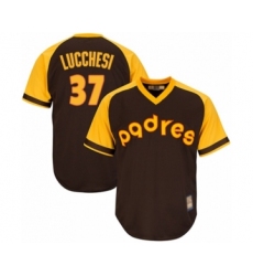 Youth San Diego Padres #37 Joey Lucchesi Authentic Brown Alternate Cooperstown Cool Base Baseball Player Jersey
