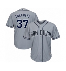 Youth San Diego Padres #37 Joey Lucchesi Authentic Grey Road Cool Base Baseball Player Jersey