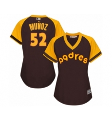 Women's San Diego Padres #52 Andres Munoz Authentic Brown Alternate Cooperstown Cool Base Baseball Player Jersey