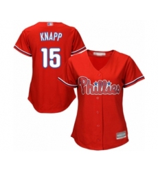 Women's Philadelphia Phillies #15 Andrew Knapp Authentic Red Alternate Cool Base Baseball Player Jersey