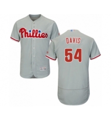 Men's Philadelphia Phillies #54 Austin Davis Grey Road Flex Base Authentic Collection Baseball Player Jersey