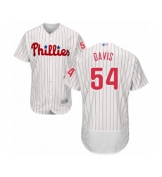 Men's Philadelphia Phillies #54 Austin Davis White Home Flex Base Authentic Collection Baseball Player Jersey