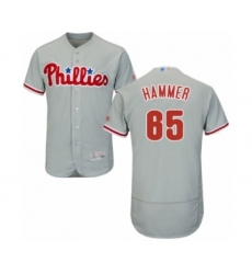 Men's Philadelphia Phillies #65 JD Hammer Grey Road Flex Base Authentic Collection Baseball Player Jersey
