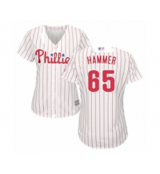 Women's Philadelphia Phillies #65 JD Hammer Authentic White Red Strip Home Cool Base Baseball Player Jersey