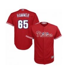 Youth Philadelphia Phillies #65 JD Hammer Authentic Red Alternate Cool Base Baseball Player Jersey