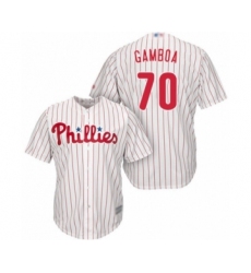 Youth Philadelphia Phillies #77 Adonis Medina Authentic White Red Strip Home Cool Base Baseball Player Jersey