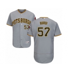 Men's Pittsburgh Pirates #57 Nick Burdi Grey Road Flex Base Authentic Collection Baseball Player Jersey