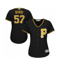 Women's Pittsburgh Pirates #57 Nick Burdi Authentic Black Alternate Cool Base Baseball Player Jersey
