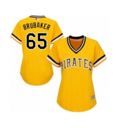 Women's Pittsburgh Pirates #65 J.T. Brubaker Authentic Gold Alternate Cool Base Baseball Player Jersey