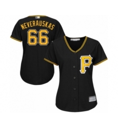Women's Pittsburgh Pirates #66 Dovydas Neverauskas Authentic Black Alternate Cool Base Baseball Player Jersey