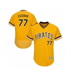 Men's Pittsburgh Pirates #77 Luis Escobar Gold Alternate Flex Base Authentic Collection Baseball Player Jersey