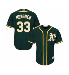 Youth Oakland Athletics #33 Daniel Mengden Authentic Green Alternate 1 Cool Base Baseball Player Jersey