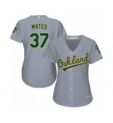 Women's Oakland Athletics #37 Jorge Mateo Authentic Grey Road Cool Base Baseball Player Jersey
