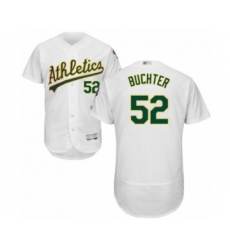 Men's Oakland Athletics #52 Ryan Buchter White Home Flex Base Authentic Collection Baseball Player Jersey