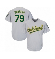 Youth Oakland Athletics #79 Luis Barrera Authentic Grey Road Cool Base Baseball Player Jersey