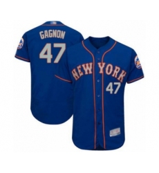 Men's New York Mets #47 Drew Gagnon Royal Gray Alternate Flex Base Authentic Collection Baseball Player Jersey