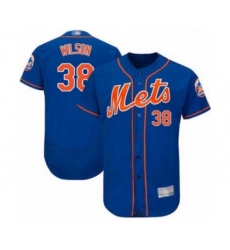 Men's New York Mets #38 Justin Wilson Royal Blue Alternate Flex Base Authentic Collection Baseball Player Jersey