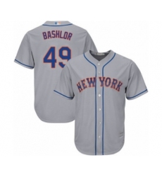 Youth New York Mets #49 Tyler Bashlor Authentic Grey Road Cool Base Baseball Player Jersey