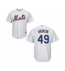 Youth New York Mets #49 Tyler Bashlor Authentic White Home Cool Base Baseball Player Jersey
