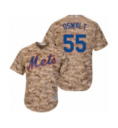 Men's New York Mets #55 Corey Oswalt Authentic Camo Alternate Cool Base Baseball Player Jersey