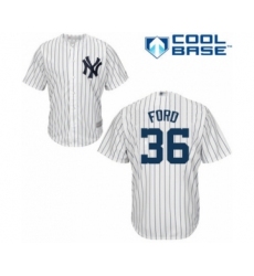 Youth New York Yankees #36 Mike Ford Authentic White Home Baseball Player Jersey