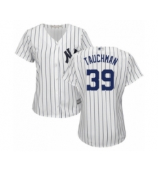 Women's New York Yankees #39 Mike Tauchman Authentic White Home Baseball Player Jersey