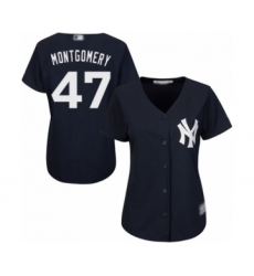 Women's New York Yankees #47 Jordan Montgomery Authentic Navy Blue Alternate Baseball Player Jersey