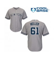 Youth New York Yankees #61 Ben Heller Authentic Grey Road Baseball Player Jersey