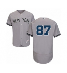 Men's New York Yankees #87 Albert Abreu Grey Road Flex Base Authentic Collection Baseball Player Jersey