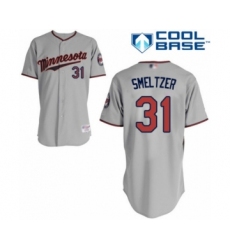 Men's Minnesota Twins #31 Devin Smeltzer Authentic Grey Road Cool Base Baseball Player Jersey