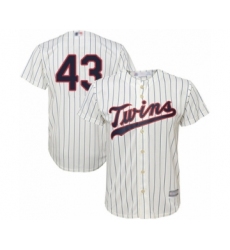Men's Minnesota Twins #43 Lewis Thorpe Replica Cream Alternate Cool Base Baseball Player Jersey