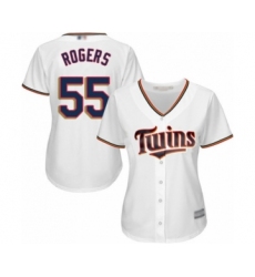 Women's Minnesota Twins #55 Taylor Rogers Authentic White Home Cool Base Baseball Player Jersey