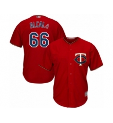 Youth Minnesota Twins #66 Jorge Alcala Authentic Scarlet Alternate Cool Base Baseball Player Jersey