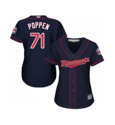 Women's Minnesota Twins #71 Sean Poppen Authentic Navy Blue Alternate Road Cool Base Baseball Player Jersey