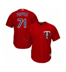 Youth Minnesota Twins #71 Sean Poppen Authentic Scarlet Alternate Cool Base Baseball Player Jersey
