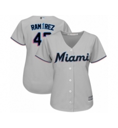 Women's Miami Marlins #47 Harold Ramirez Authentic Grey Road Cool Base Baseball Player Jersey