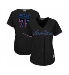 Women's Miami Marlins #75 Jorge Guzman Authentic Black Alternate 2 Cool Base Baseball Player Jersey