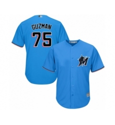 Youth Miami Marlins #75 Jorge Guzman Authentic Blue Alternate 1 Cool Base Baseball Player Jersey