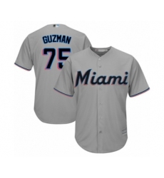 Youth Miami Marlins #75 Jorge Guzman Authentic Grey Road Cool Base Baseball Player Jersey