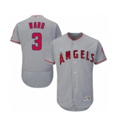 Men's Los Angeles Angels of Anaheim #3 Taylor Ward Grey Road Flex Base Authentic Collection Baseball Player Jersey