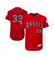 Men's Los Angeles Angels of Anaheim #33 Max Stassi Authentic Red 2016 Father's Day Fashion Flex Base Baseball Player Jersey