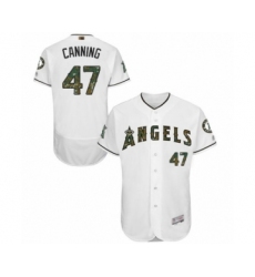 Men's Los Angeles Angels of Anaheim #47 Griffin Canning Authentic White 2016 Memorial Day Fashion Flex Base Baseball Player Jersey