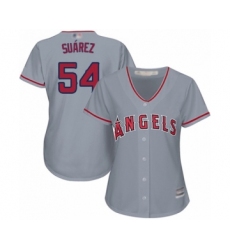 Women's Los Angeles Angels of Anaheim #54 Jose Suarez Authentic Grey Road Cool Base Baseball Player Jersey