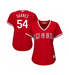 Women's Los Angeles Angels of Anaheim #54 Jose Suarez Authentic Red Alternate Cool Base Baseball Player Jersey