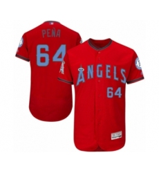 Men's Los Angeles Angels of Anaheim #64 Felix Pena Authentic Red 2016 Father's Day Fashion Flex Base Baseball Player Jersey