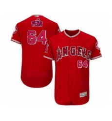 Men's Los Angeles Angels of Anaheim #64 Felix Pena Red Alternate Flex Base Authentic Collection Baseball Player Jersey