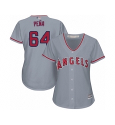 Women's Los Angeles Angels of Anaheim #64 Felix Pena Authentic Grey Road Cool Base Baseball Player Jersey